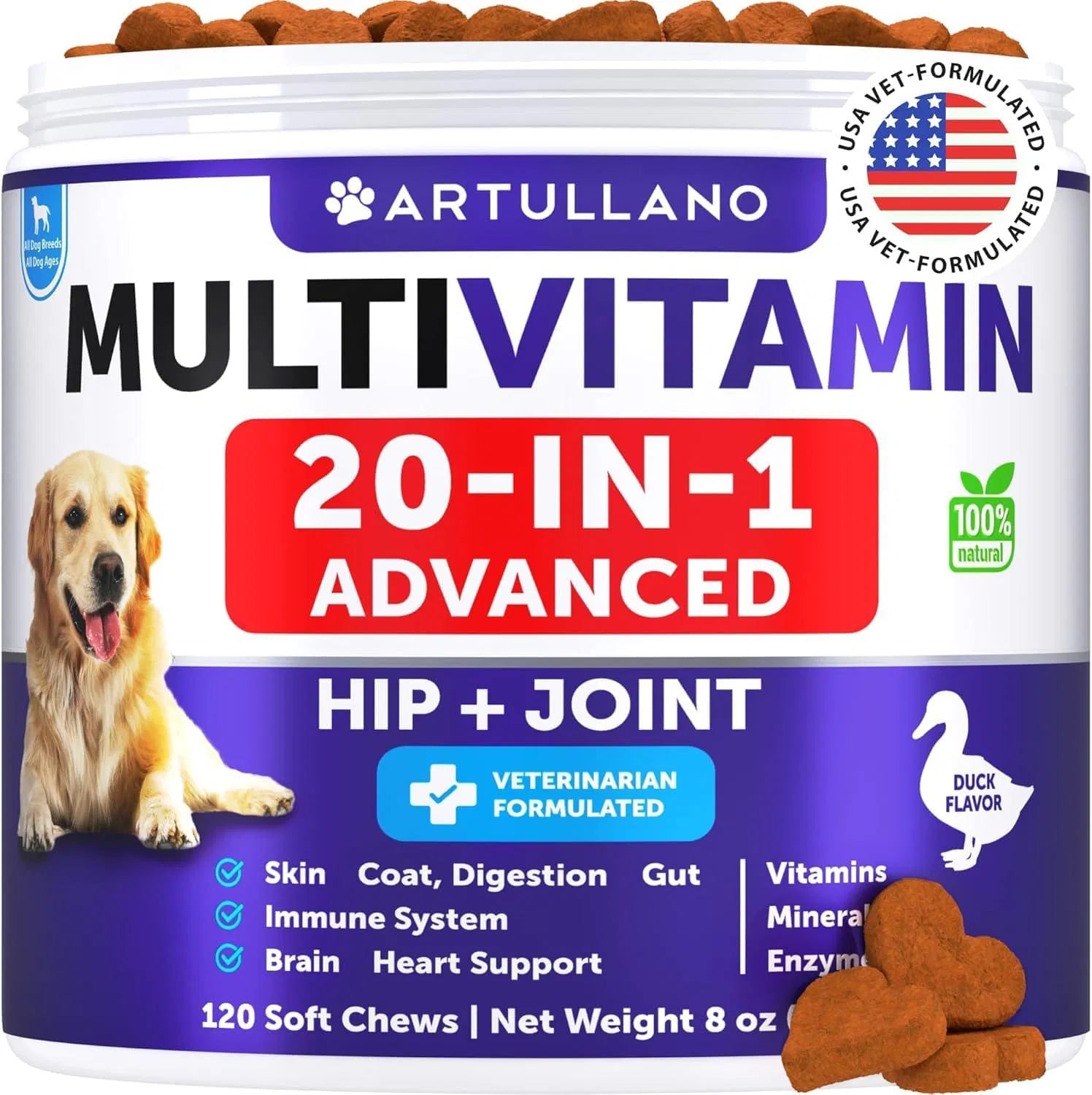 Healthy Paws 20-in-1 Dog Multivitamin Chews | Hip, Joint & Immune Support